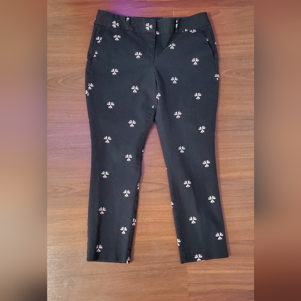 Ann Taylor LOFT Black Patterned Skinny